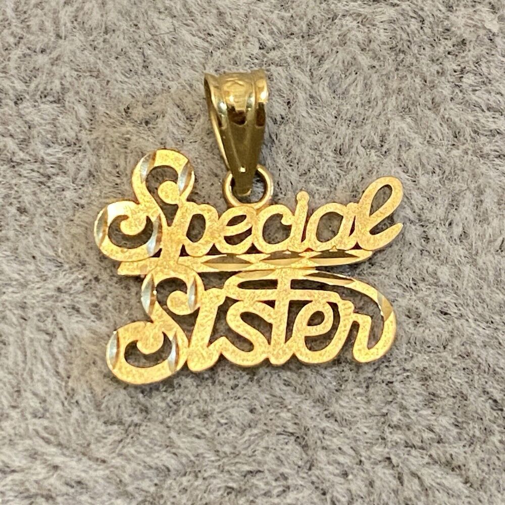 14k Yellow Gold Michael Anthony Special Sister Pendant Love
